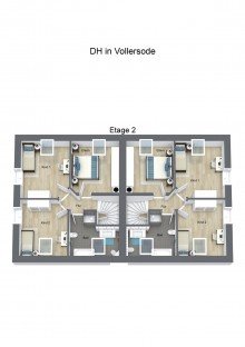 Floorplan letterhead   DH in Vollersode   Etage 2   3D Floor Plan !Reserviert! Neubau KFW 55 DHH
